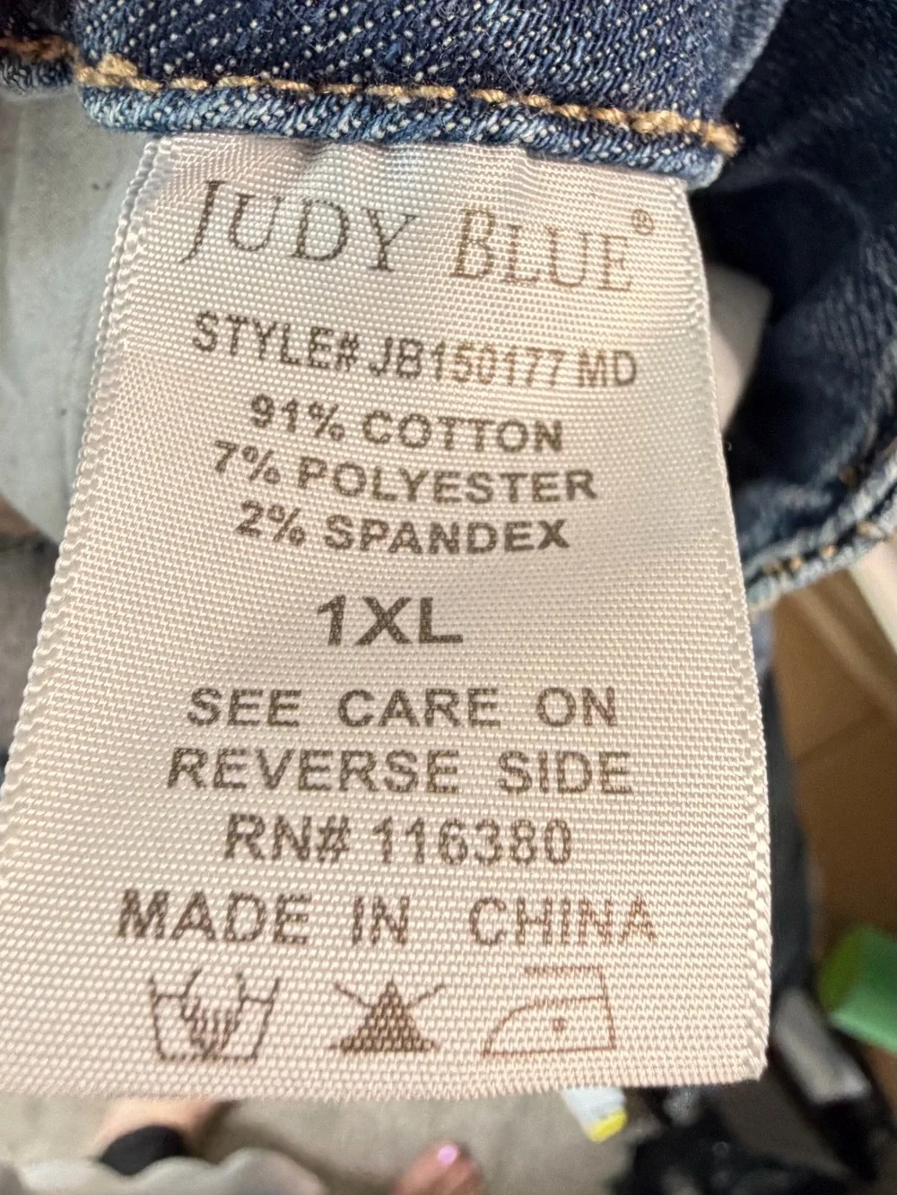 Judy Blue 1XL Denim Shorts High Rise Paperbag Waist Raw Hem Stretch Plus Size